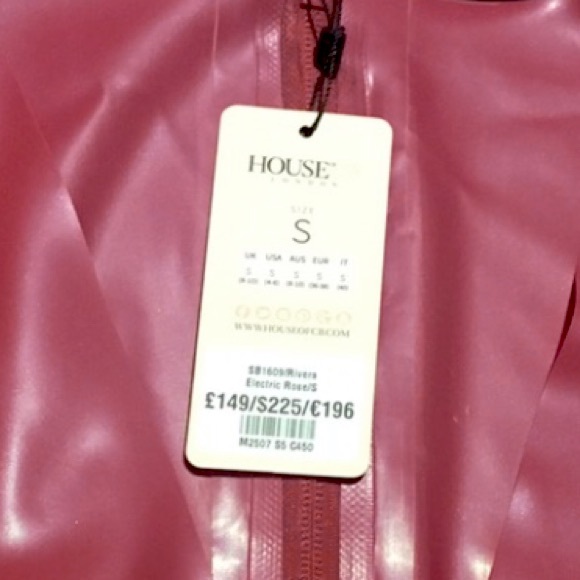 House Of CB ‘Rivera’ Latex Dress Electric Rose Mauve Blush Berry Nude - Picture 15 of 16